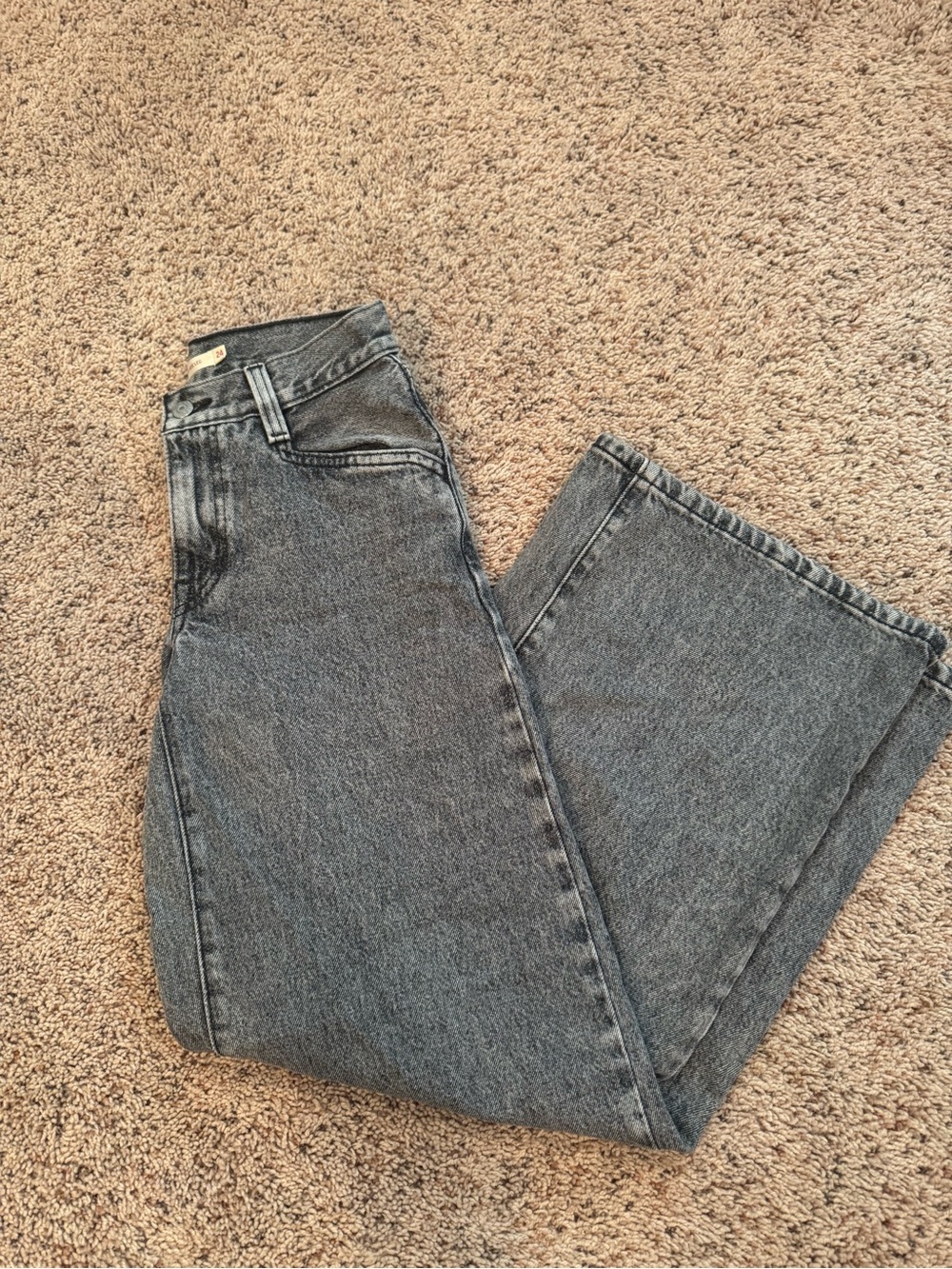 Levi's High-Rise Straight Leg Jeans - Gray Wash